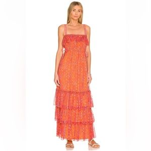 House of Harlow 1960 X Revolve Evelina Maxi Dress Pink Paisley Multi Size L
